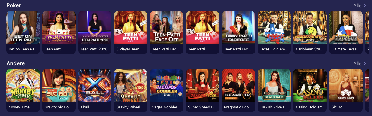 BetMatch Live Poker TV-Spiele Spielshows